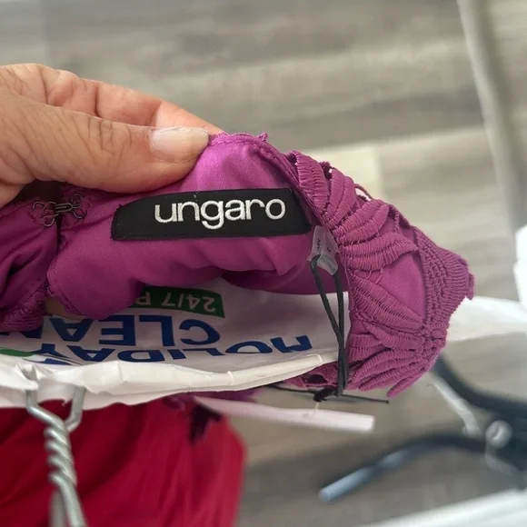 ☀️Emanuel Ungaro Pink Asymmetrical Ruffled Mini Dress - Picture 4 of 5